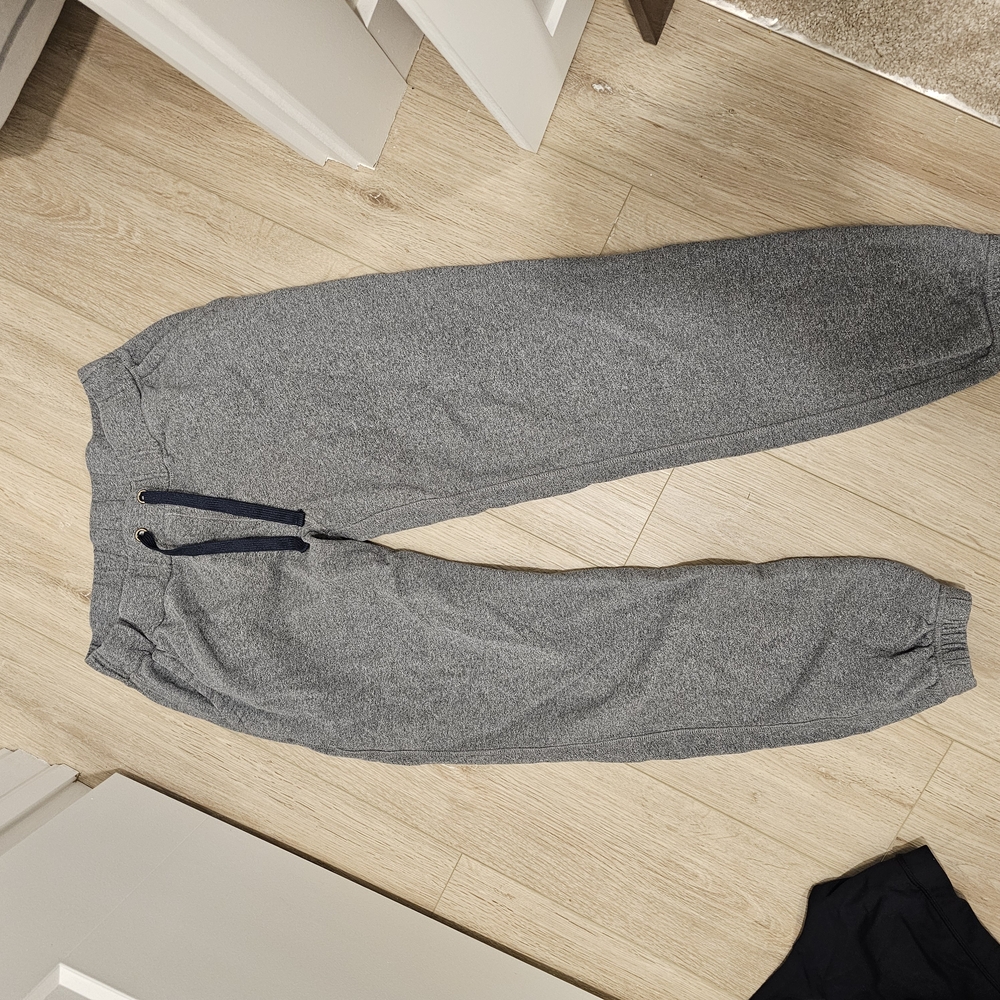 Gray Tapered Track Pants with Elastic Cuffs